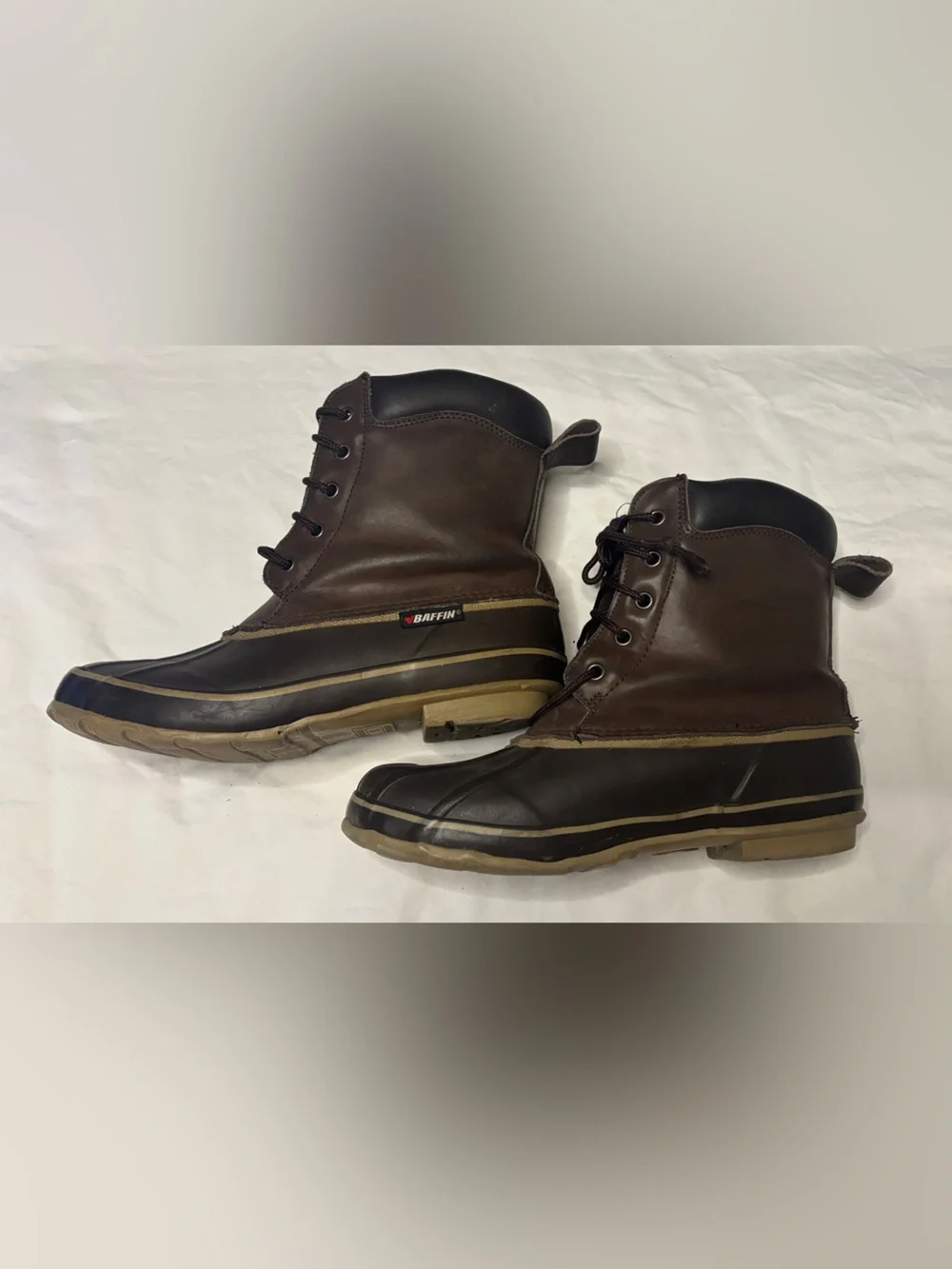 Baffin Moose Men’s Size 9 Winter Snow Boots Brown Leather Rubber Steel Shank